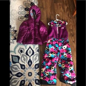 Snow bibs and matching reversible coat